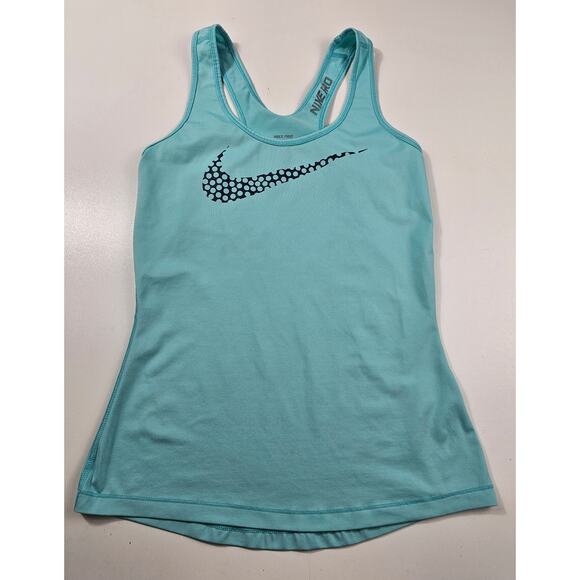 Nike pro womens small racer back performance running yoga gym tank center swoosh - Picture 2 of 7